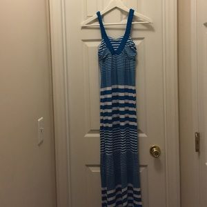 Blue and White Striped Dress