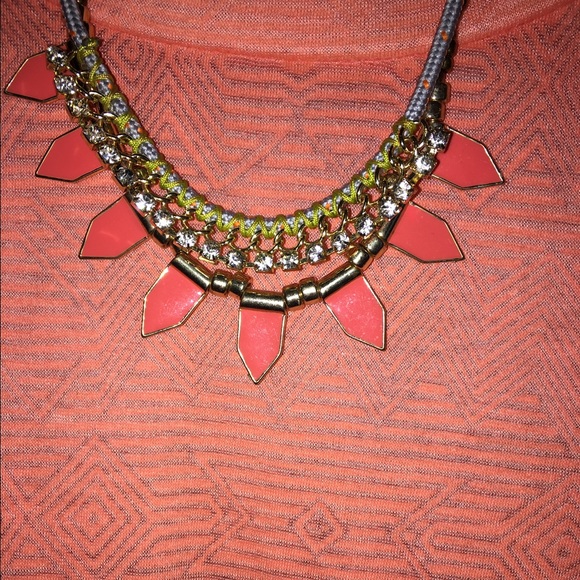 wild, bold, orange and gold statement necklace