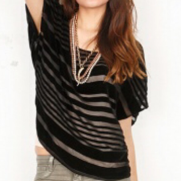 Joie Perston Striped Velvet Top