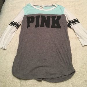 Victoria's Secret pink baseball tee. 3/4 sleeve