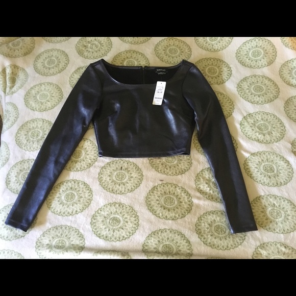 Metallic Gunmetal Bebe Crop Top