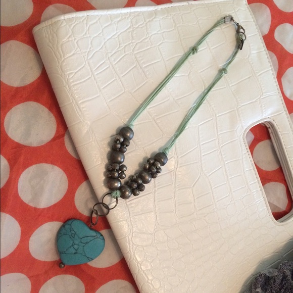 Turquoise Heart  used  necklace