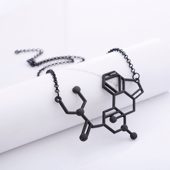 • 2 Black LSD Chemical Molecule Necklaces - Picture 2 of 2