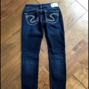 Silver skinny jeans size 27