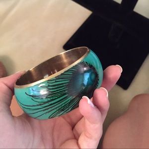 Turquoise Peacock Cuff Bracelet