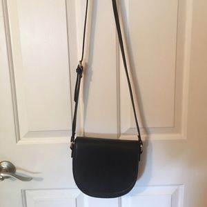 Black saddle style satchel