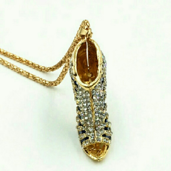 👠SALE👡Betsey J Swarovski Crystal Heel Necklace - Picture 3 of 4