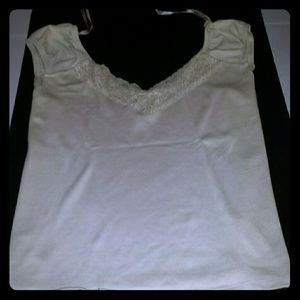 SLEEVELESS DEEP V LACE TOP 1X