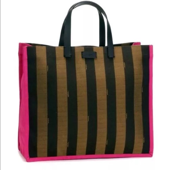 Fendi Handbags - SOLD! Fendi Pequin Shopping Tote - Large -NWT