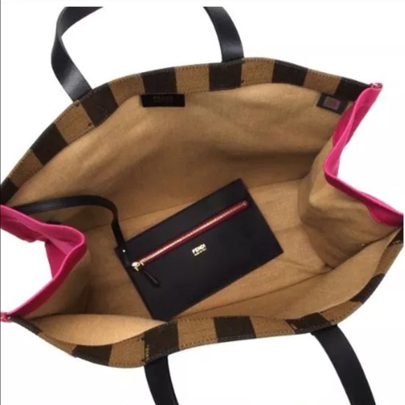 SOLD! Fendi Pequin Shopping Tote - Large -NWT - Picture 2 of 3