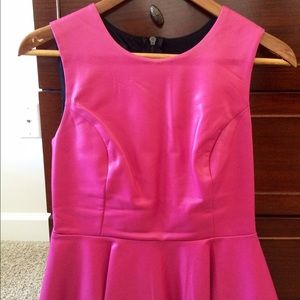 Cute faux pink leather sleeveless peplum top