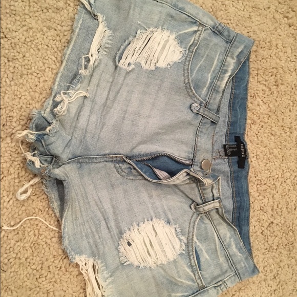 high waisted distressed shorts