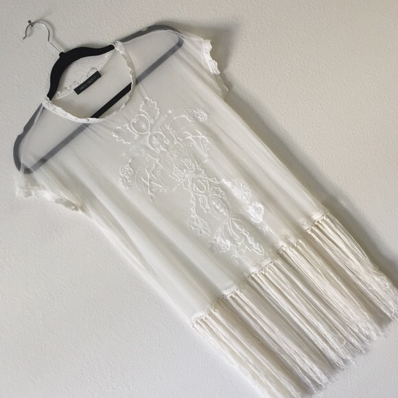 Cream sheer bohemian top