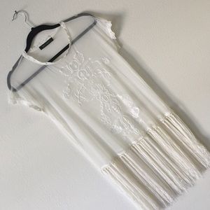 Cream sheer bohemian top