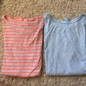 Spring tees 💐2 Ann Taylor Loft cotton tees-sz lrg