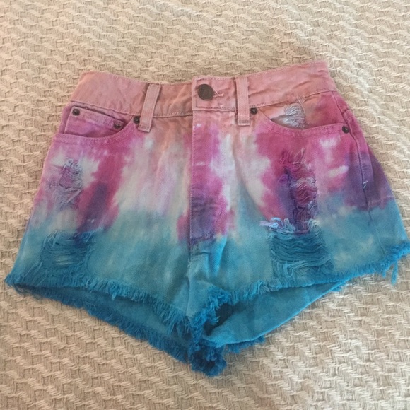BDG tye dye jean shorts from Urban Outfitters.