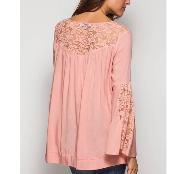 🎉HP🎀Sleeve Button-Down Lace Tunic - Picture 3 of 4