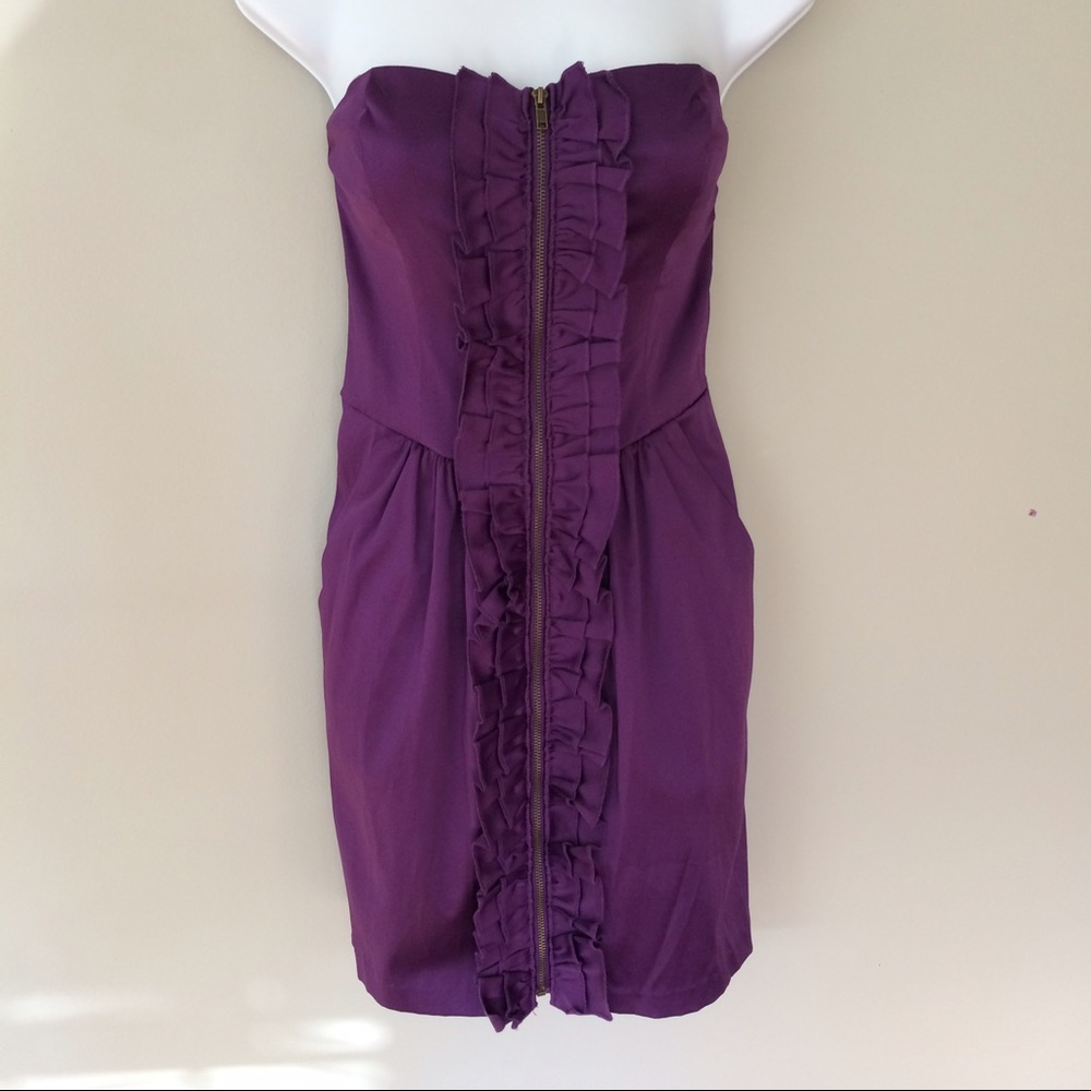 NWOT Purple cocktail dress with pockets.