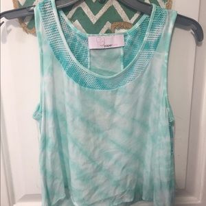 Blue tie dye crop tank