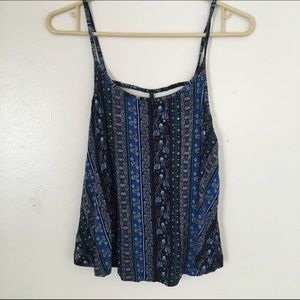 Boho print flowy tank top