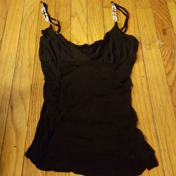Black Tank with Stone Strap