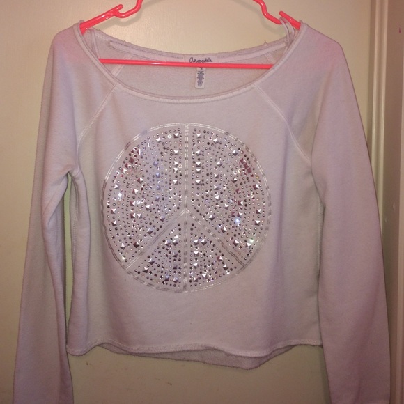 White peace sign long sleeve shirt