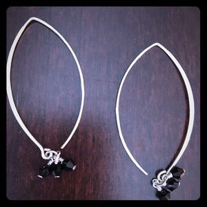 Silpada SOCIAL GATHERING Obsidian Silver Earrings