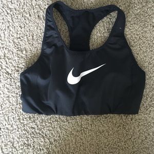 Black and white Nike sports bra