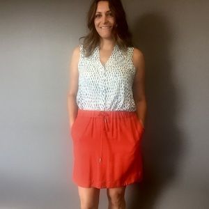 Coral mini skirt