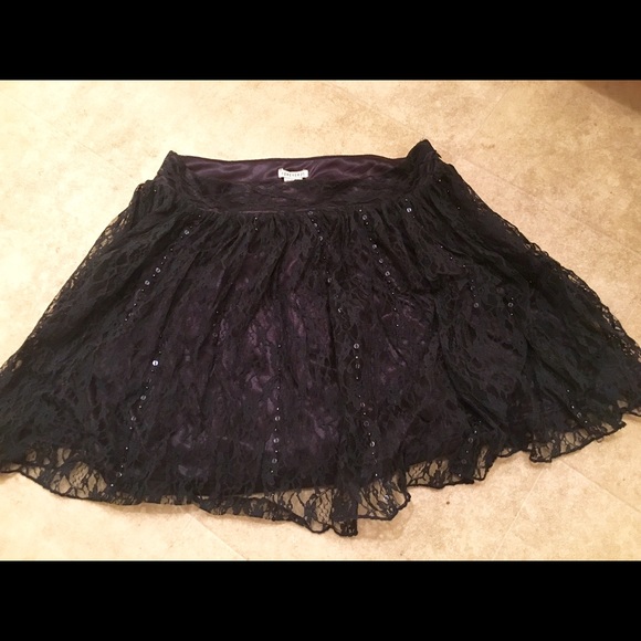Black sparkly lace skirt