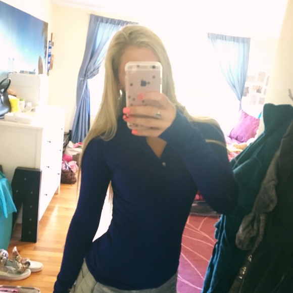 Cobalt Blue Nike 3/4 Zip Compression Top