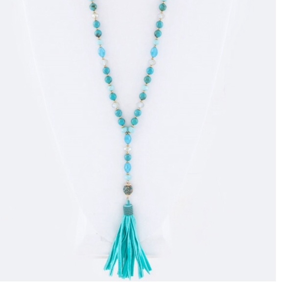 LAST🔹Turquoise Bead Tassel Necklace🔹 - Picture 4 of 4