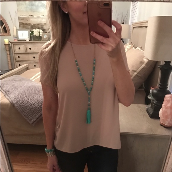 LAST🔹Turquoise Bead Tassel Necklace🔹 - Picture 2 of 4