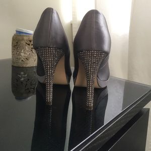 Peep toe high heel shoes