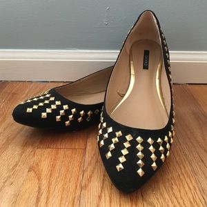Studded black flats