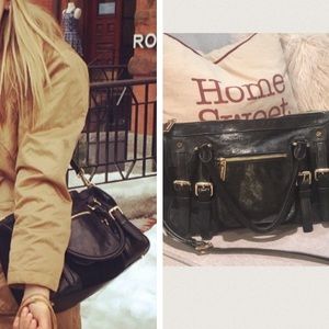 Michael Kors Leather and Suede Moto Satchel