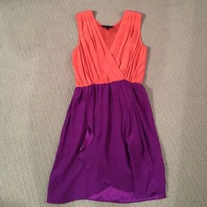 Color block silk dress