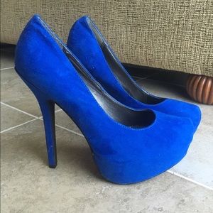 Blue high heels