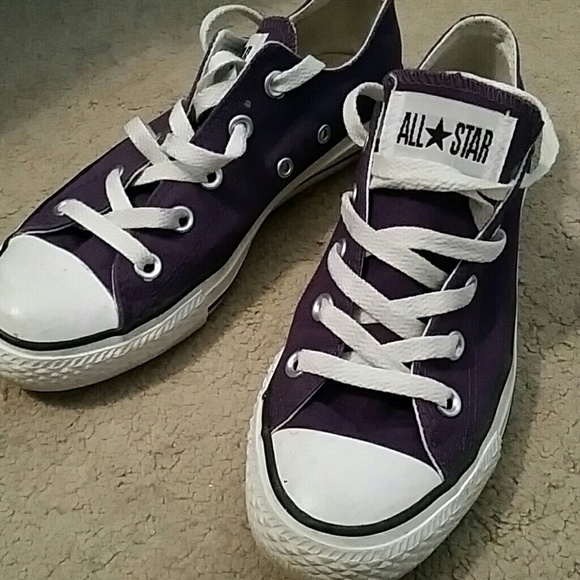 Purple low top chuck taylors