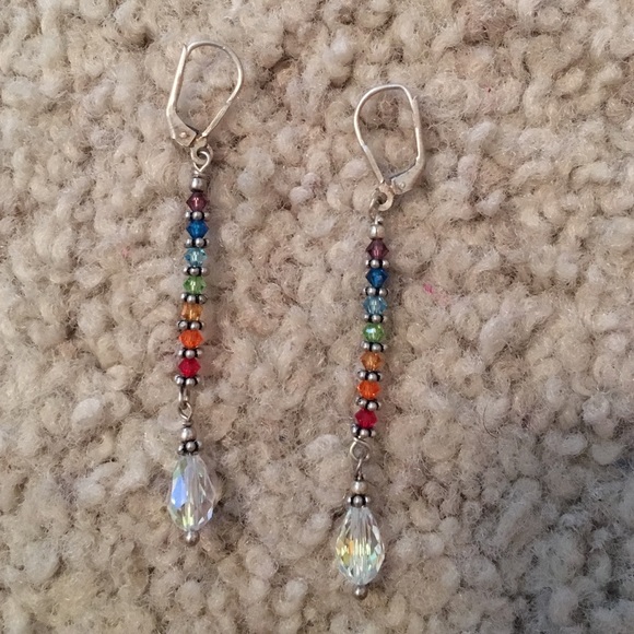 Rainbow beaded earrings
