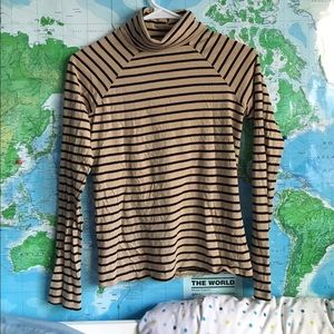Dark tan/ black striped turtleneck