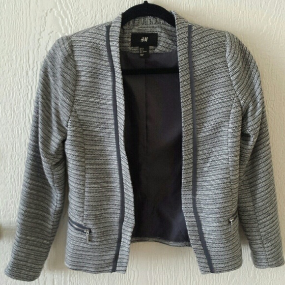 H&M Gray tweed blazer sz4