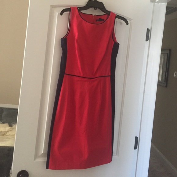 Red & Navy sleeveless dress