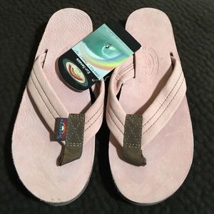 Rainbow flip flops