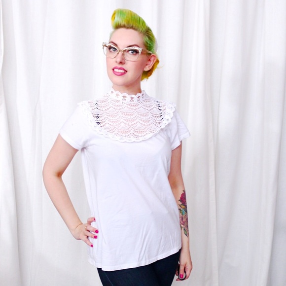 ASOS Tops - 💙SALE❤️ White Lace Collar Tee ASOS Tops - 💙SALE❤️ White Lace Collar Tee
