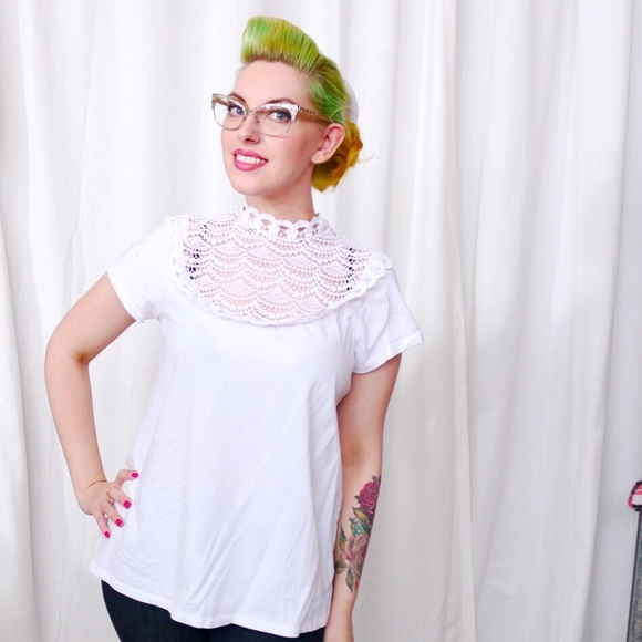 ASOS Tops - 💙SALE❤️ White Lace Collar Tee ASOS Tops - 💙SALE❤️ White Lace Collar Tee