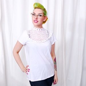 ASOS Tops - 💙SALE❤️ White Lace Collar Tee ASOS Tops - 💙SALE❤️ White Lace Collar Tee