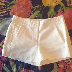 Cream Loft Size 0 Lace Detailed Shorts