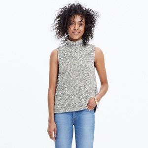 Madewell Veranda Sleeveless Sweater in Marled Ink