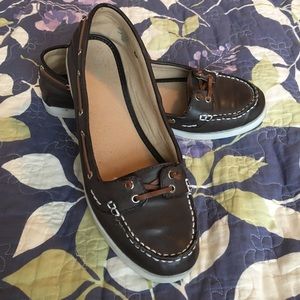 Dark brown boat shoes
